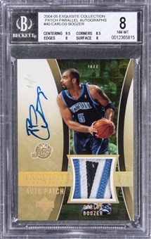 2004-05 UD "Exquisite Collection" Patch Parallel Autographs #40 Carlos Boozer Signed Game Used Patch Card (#1/1) – BGS NM-MT 8/BGS 10